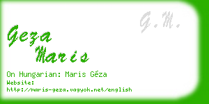 geza maris business card